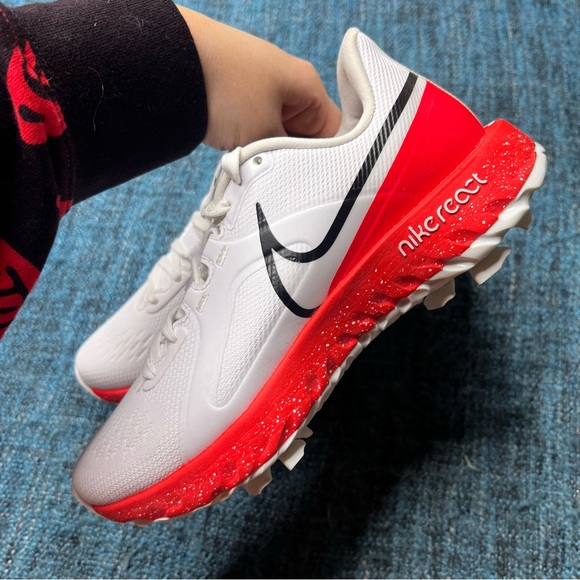 Nike React Infinity Pro Golf Shoes in White Infrared 23 Black - Picture 4 of 9